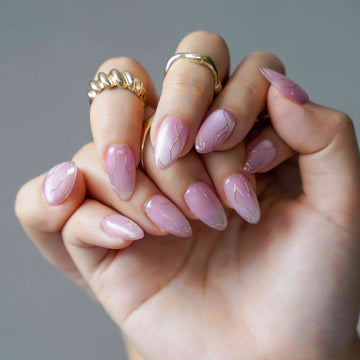 Rose Vein Pink Shimmer Press-On Nails – view 11