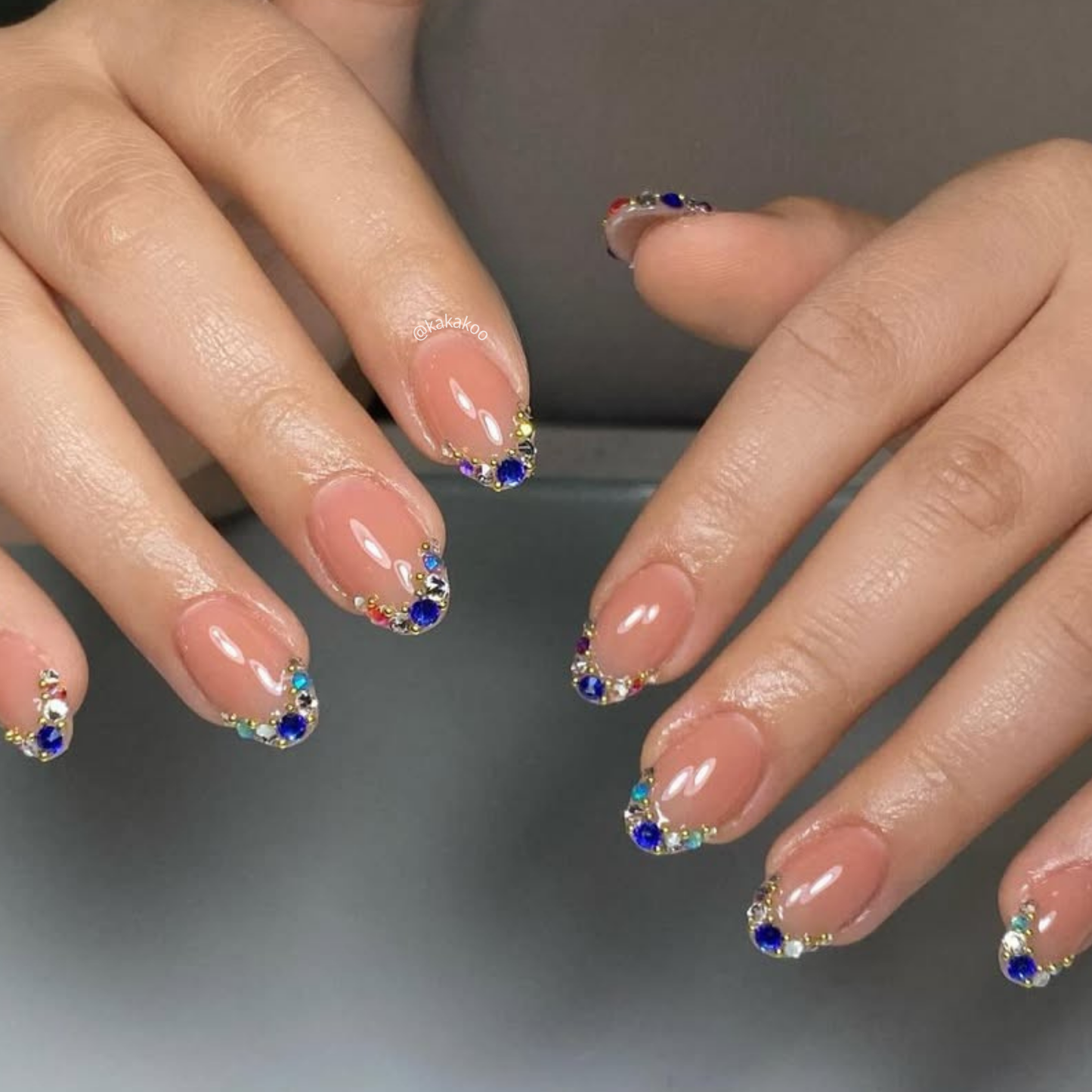 Sapphire Jewel French Press-On Nails – view 2