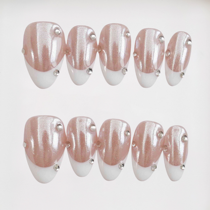 Pearl French Shiny Short Almond French,Glazed