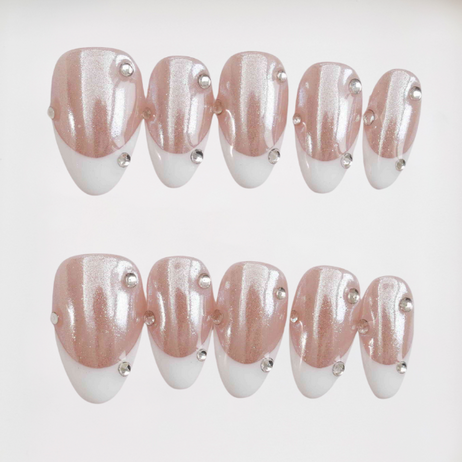Pearl French Shiny Short Almond French,Glazed