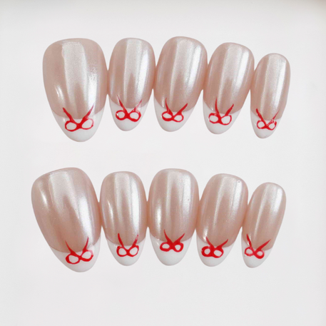 Red Bow French Short Almond French,Glazed
